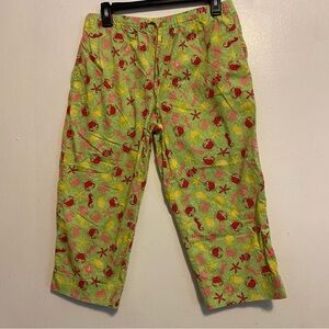 Mountain Lake Women's Capris - Green with Pink and Yellow Accents Size PL Womens